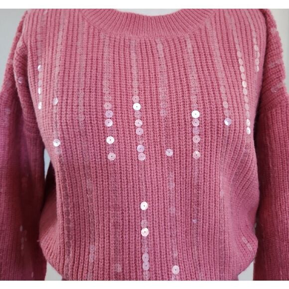 blue b. Collection Pink Sequin Knit Skirt Set SIZE S/M - Picture 2 of 8